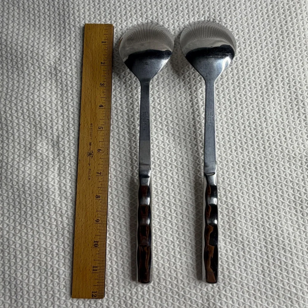 Thunder Group Inc SLBF001 Stainless Steel Buffet Serving Spoons Set of 2 Silver
